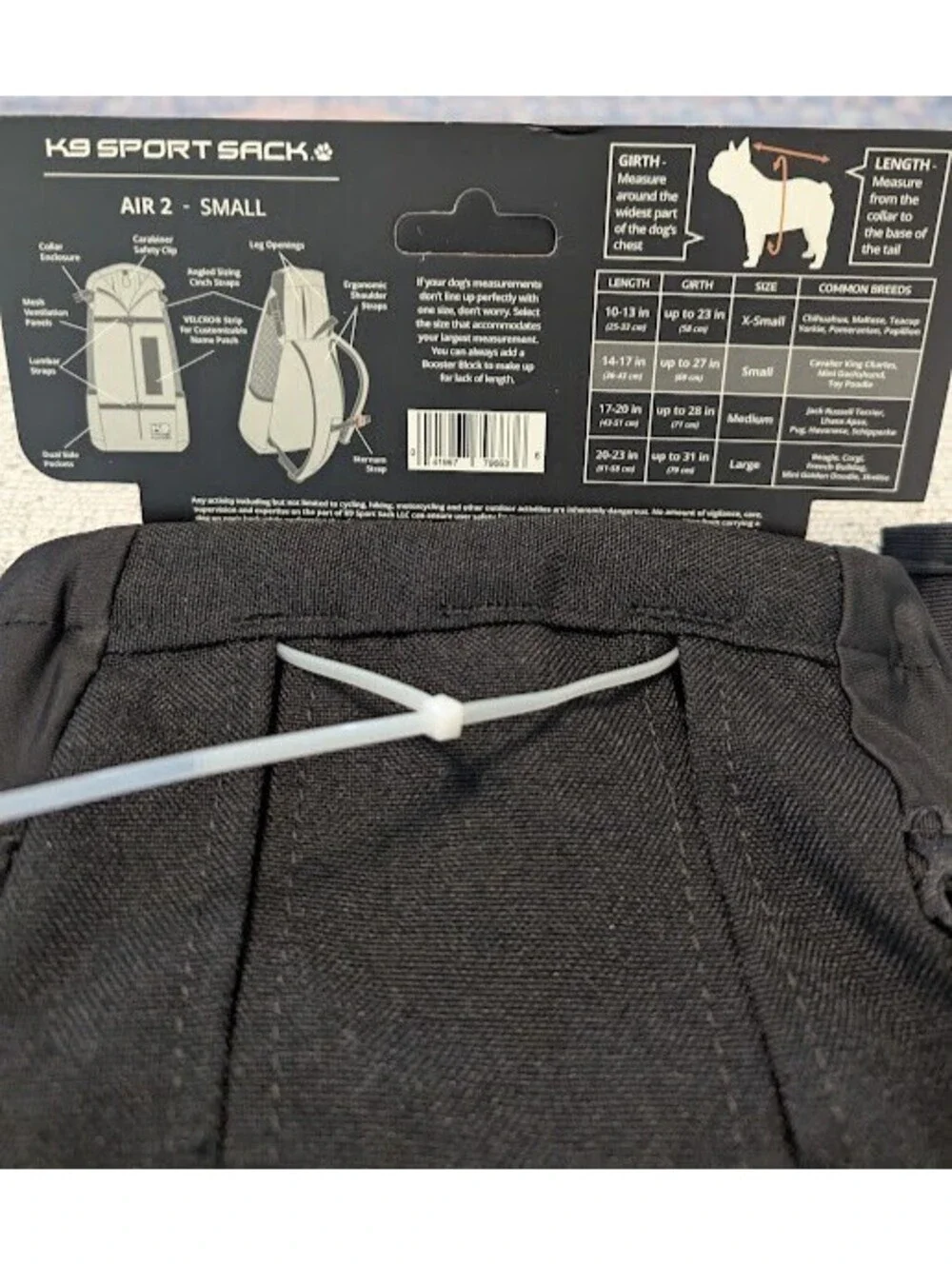 K9 Sport Sack Air 2 Dog Carrier Backpack Black Size Small 30 lbs - NWT/Open Box